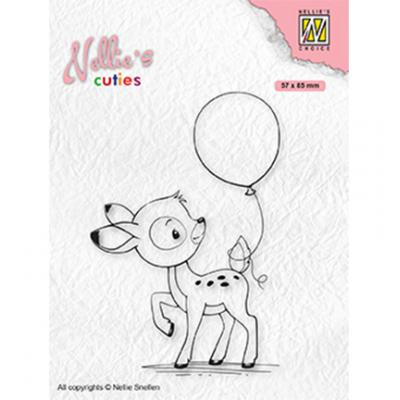 Nellie's Choice Clear Stamp - Young Deer With Balloon